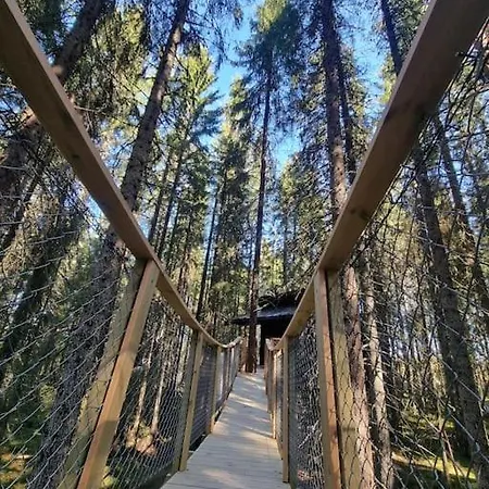 Treetop Ekne - Hytte I Skogen Med Hengebru *